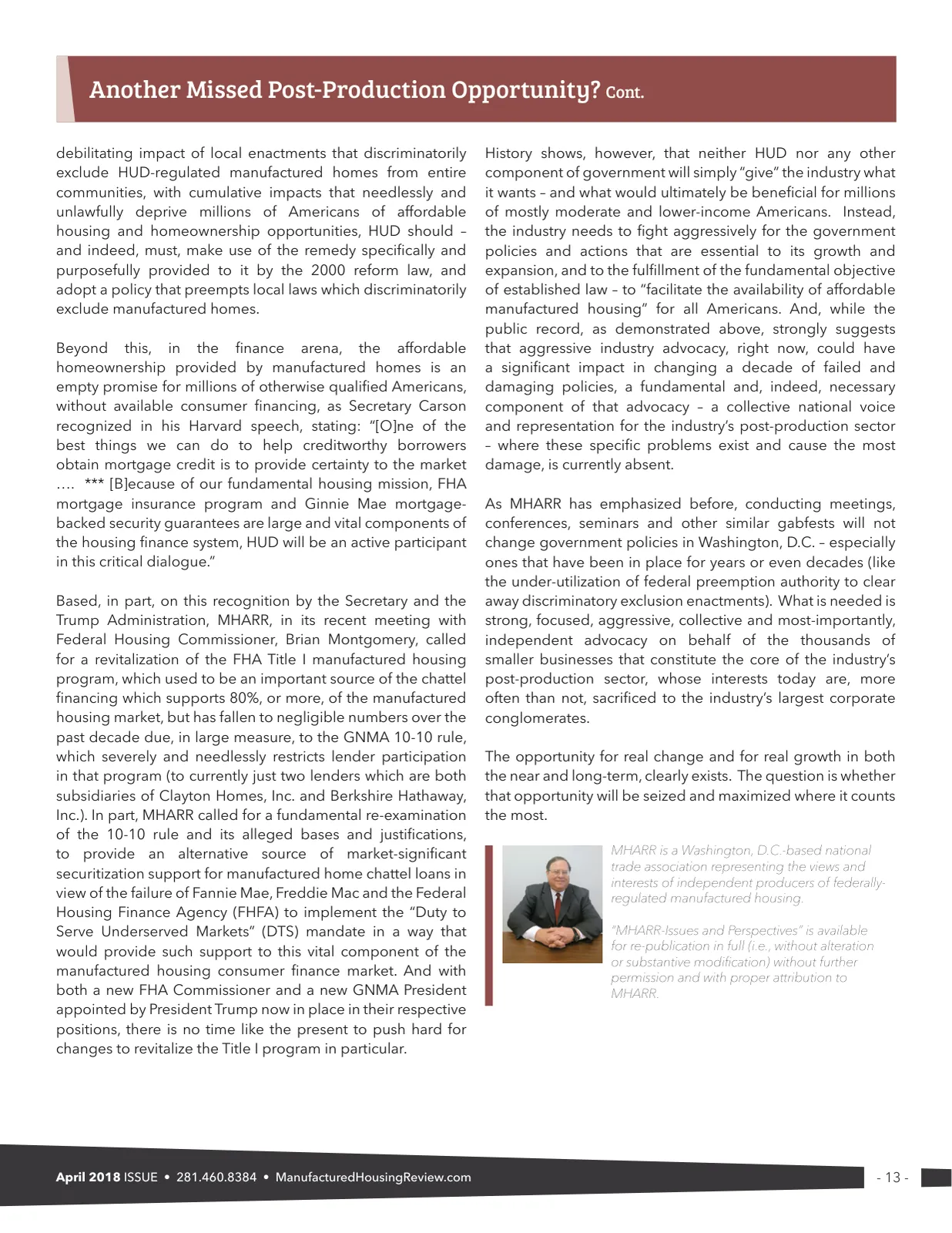 Page 13 of Manufactured Housing Review September 2018