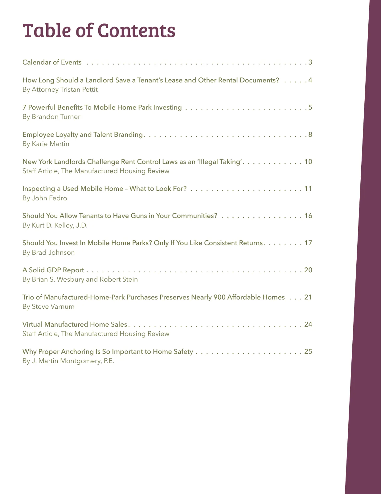 Page 2 of Manufactured Housing Review 2019 Q3