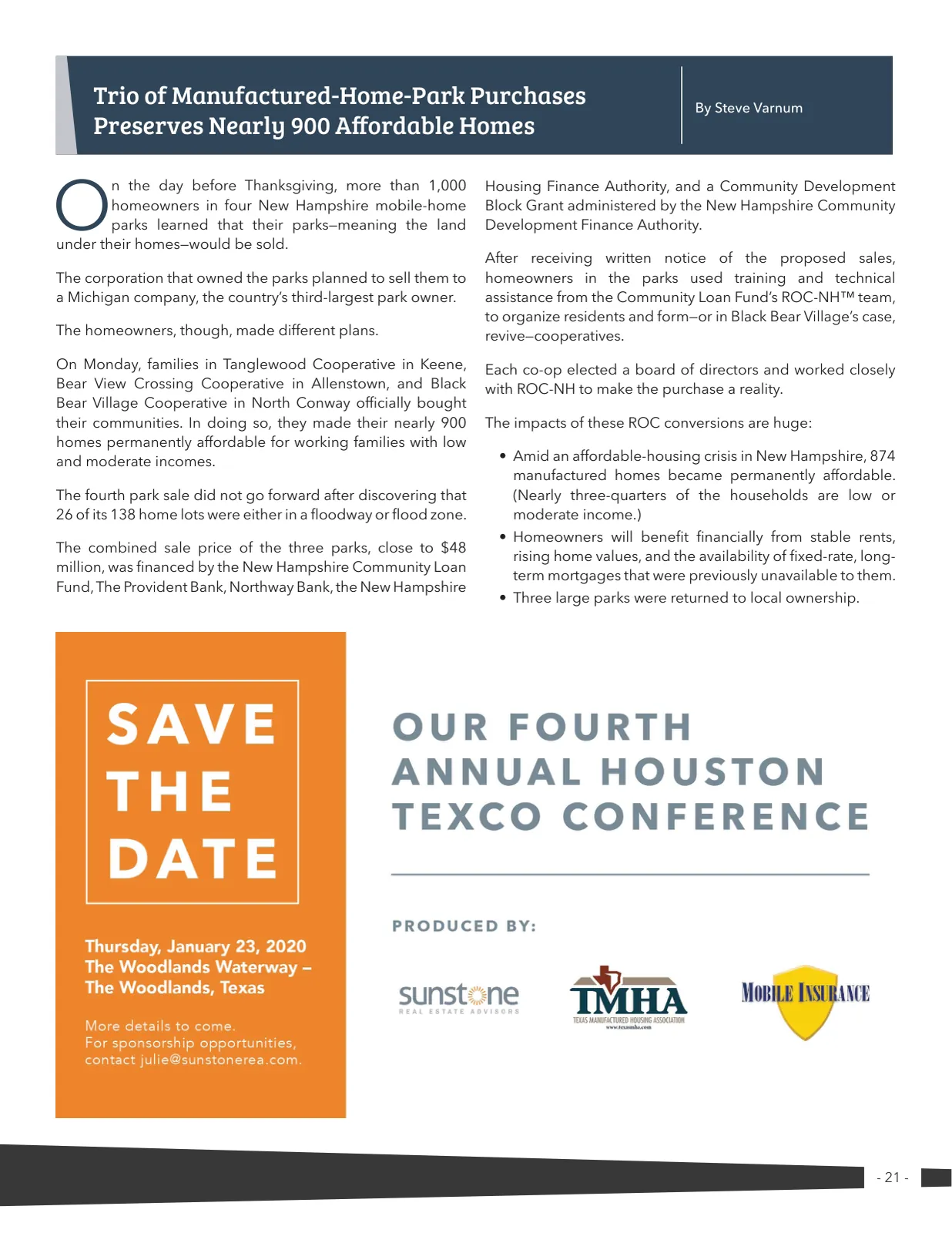Page 21 of Manufactured Housing Review 2019 Q3