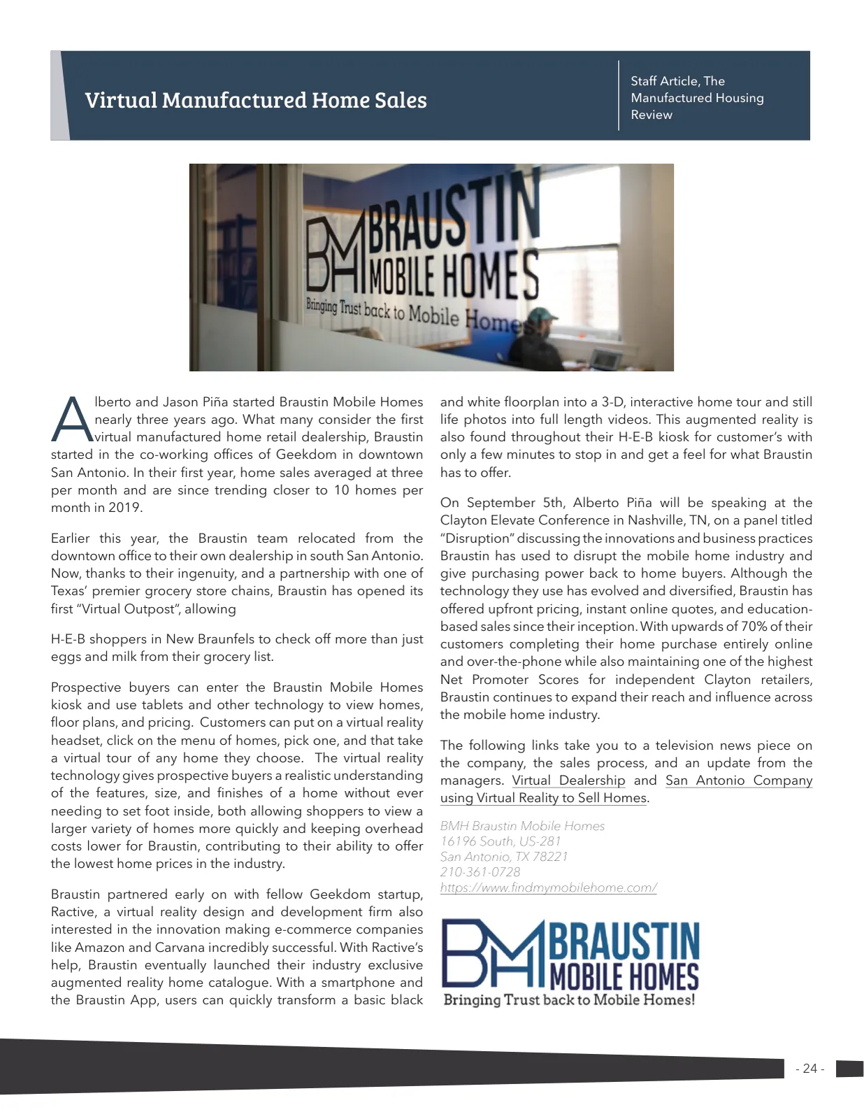 Page 24 of Manufactured Housing Review 2019 Q3