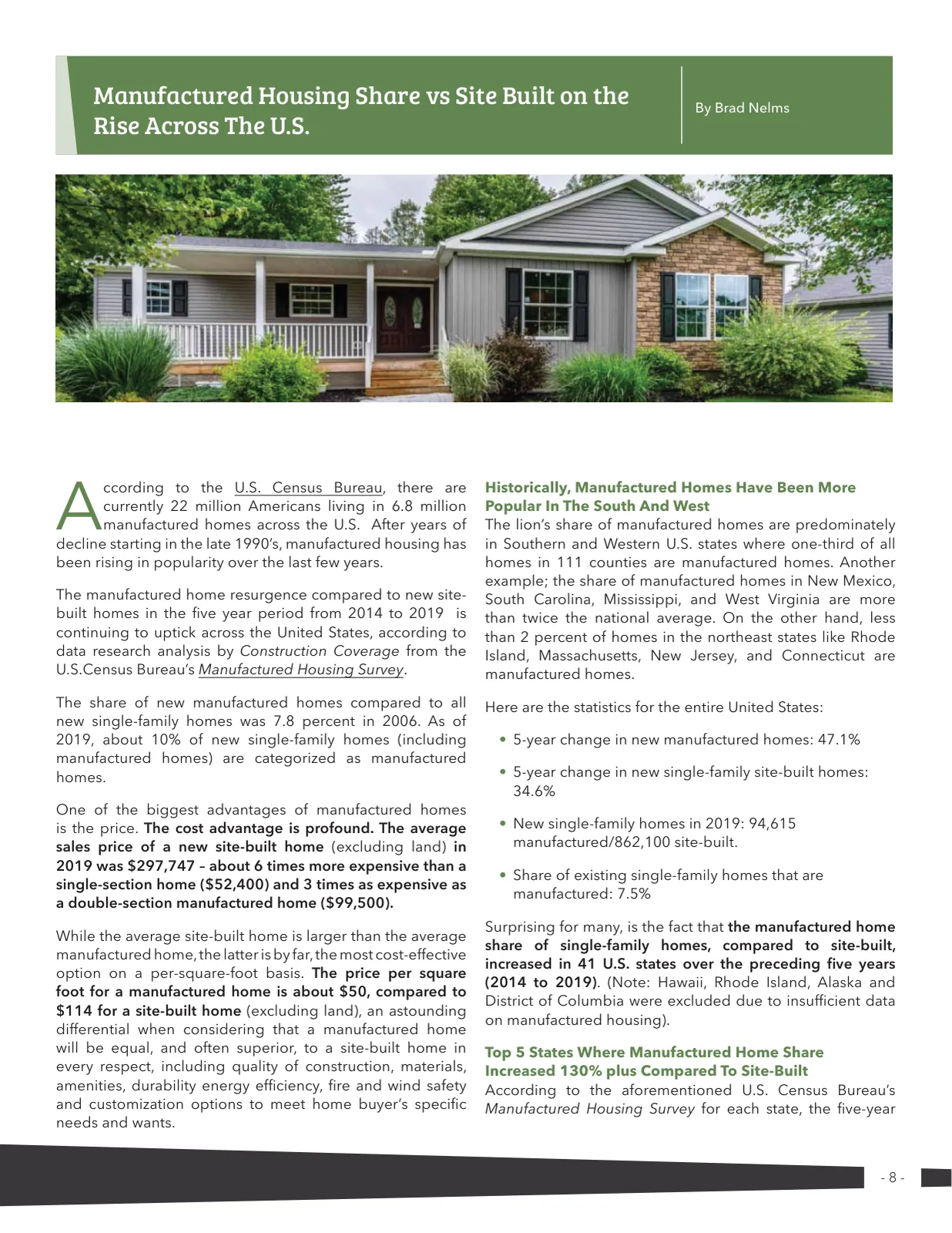 Page 8 of Manufactured Housing Review 2020 Q3