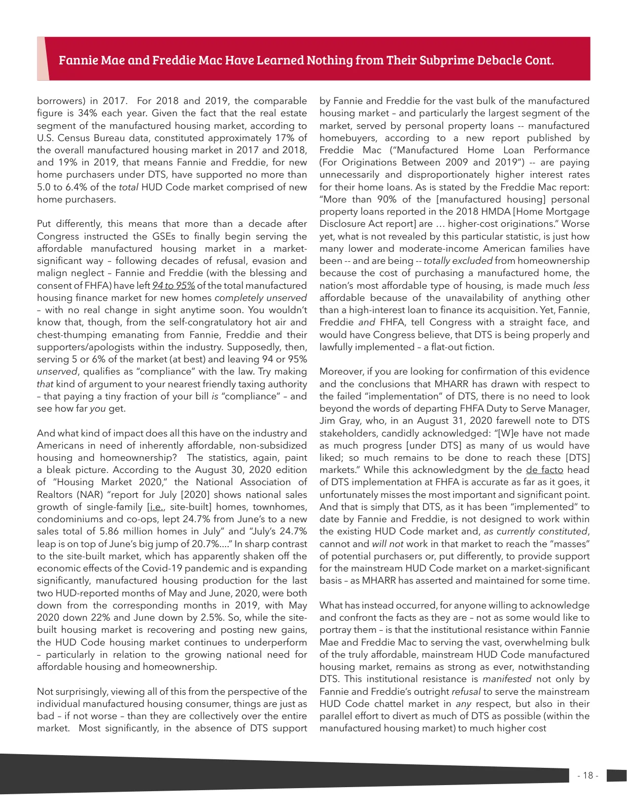Page 18 of Manufactured Housing Review 2020 Q3