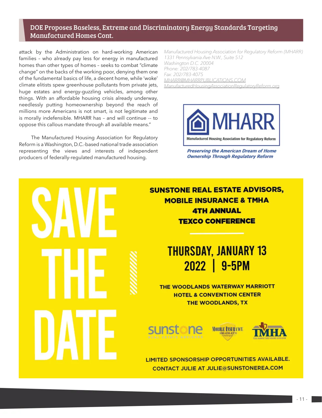 Page 11 of Manufactured Housing Review 2021 Q3