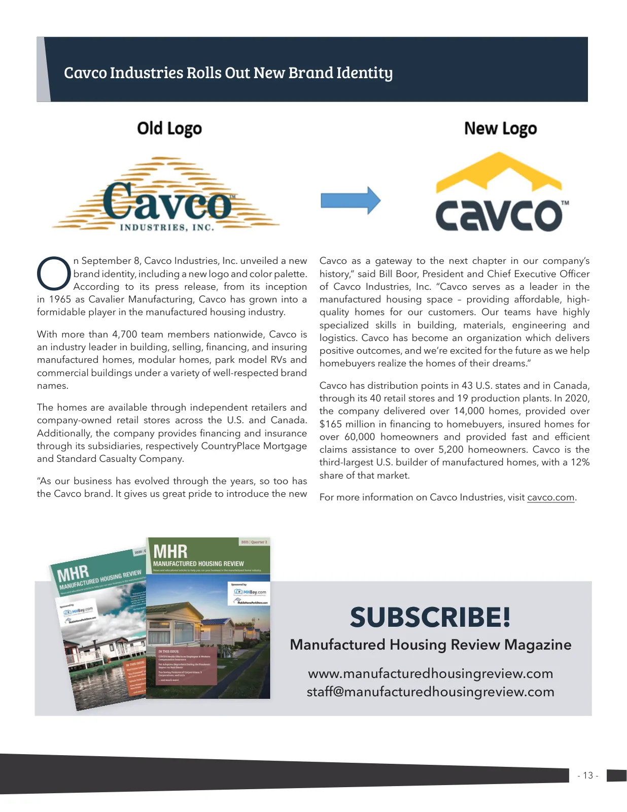 Page 13 of Manufactured Housing Review 2021 Q3