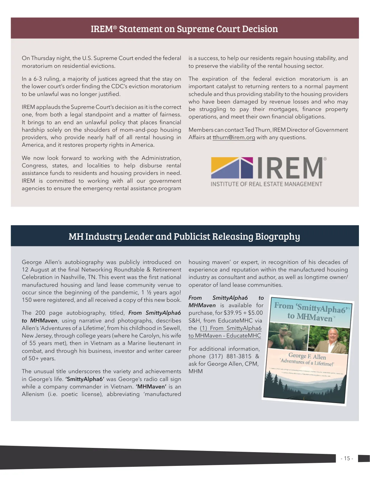 Page 15 of Manufactured Housing Review 2021 Q3