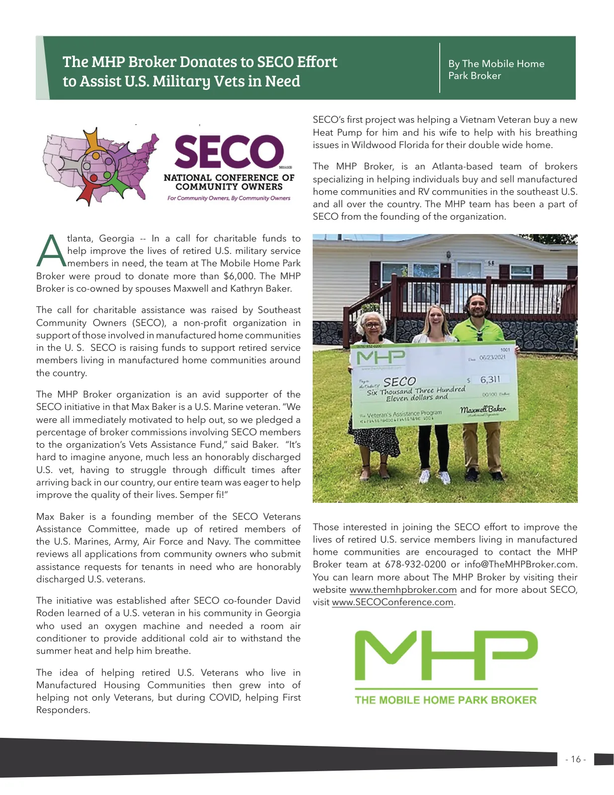 Page 16 of Manufactured Housing Review 2021 Q3
