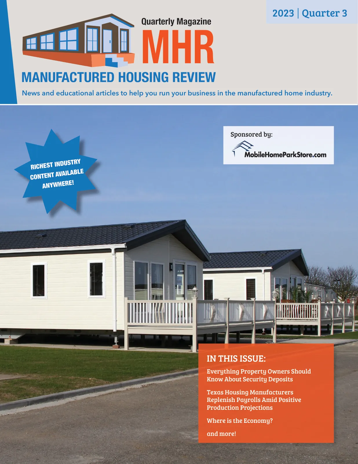 Page 1 of Manufactured Housing Review 2023 Q3