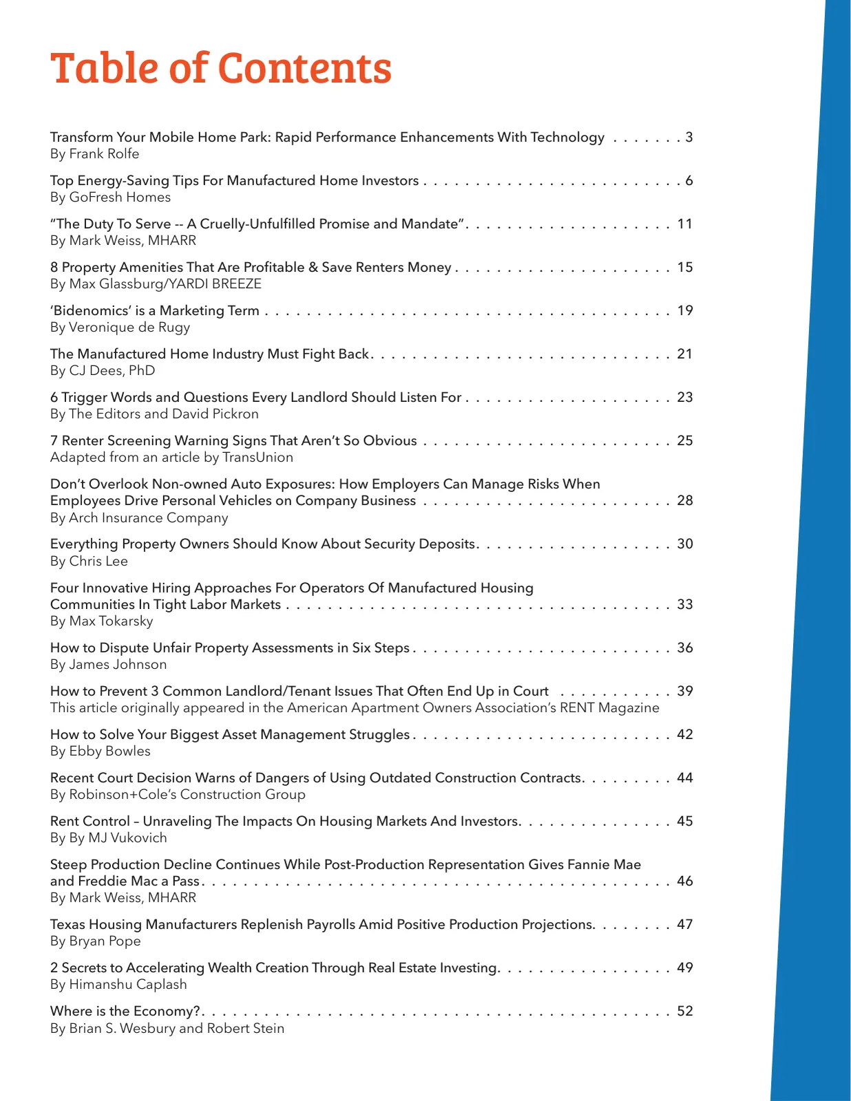 Page 2 of Manufactured Housing Review 2023 Q3