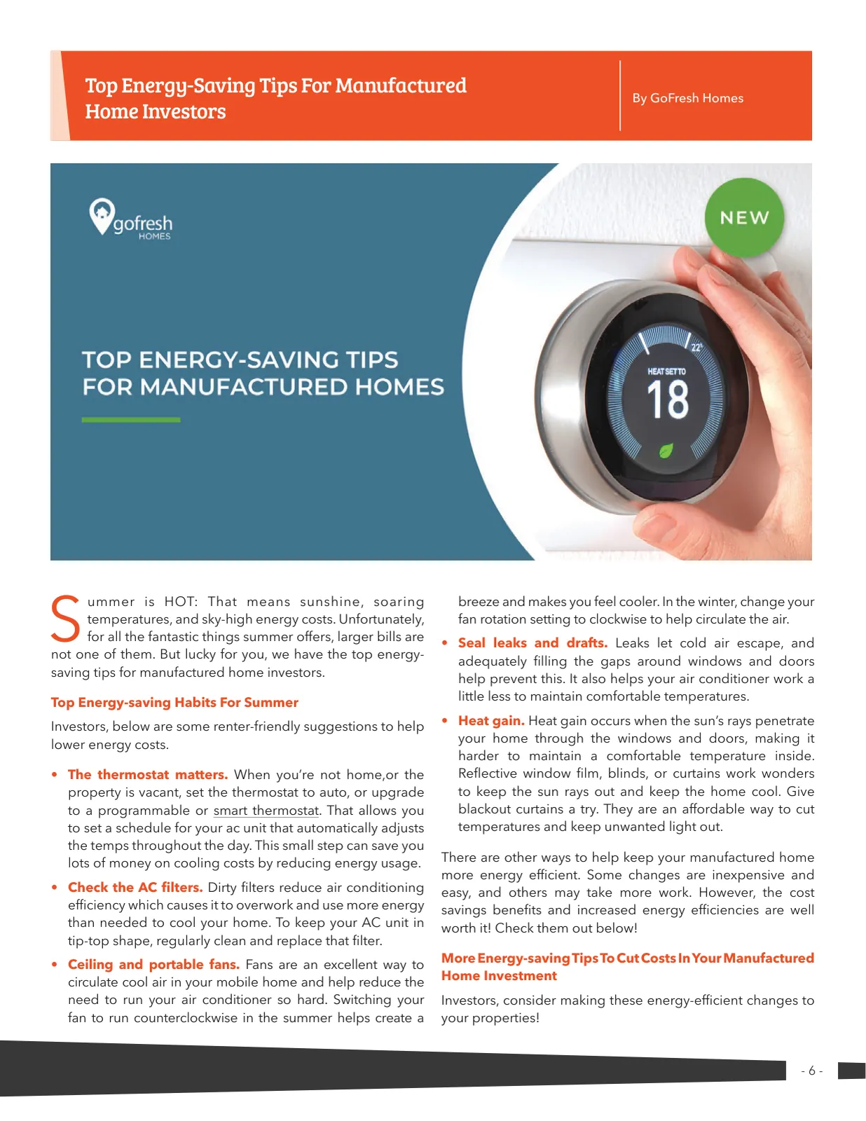 Page 6 of Manufactured Housing Review 2023 Q3