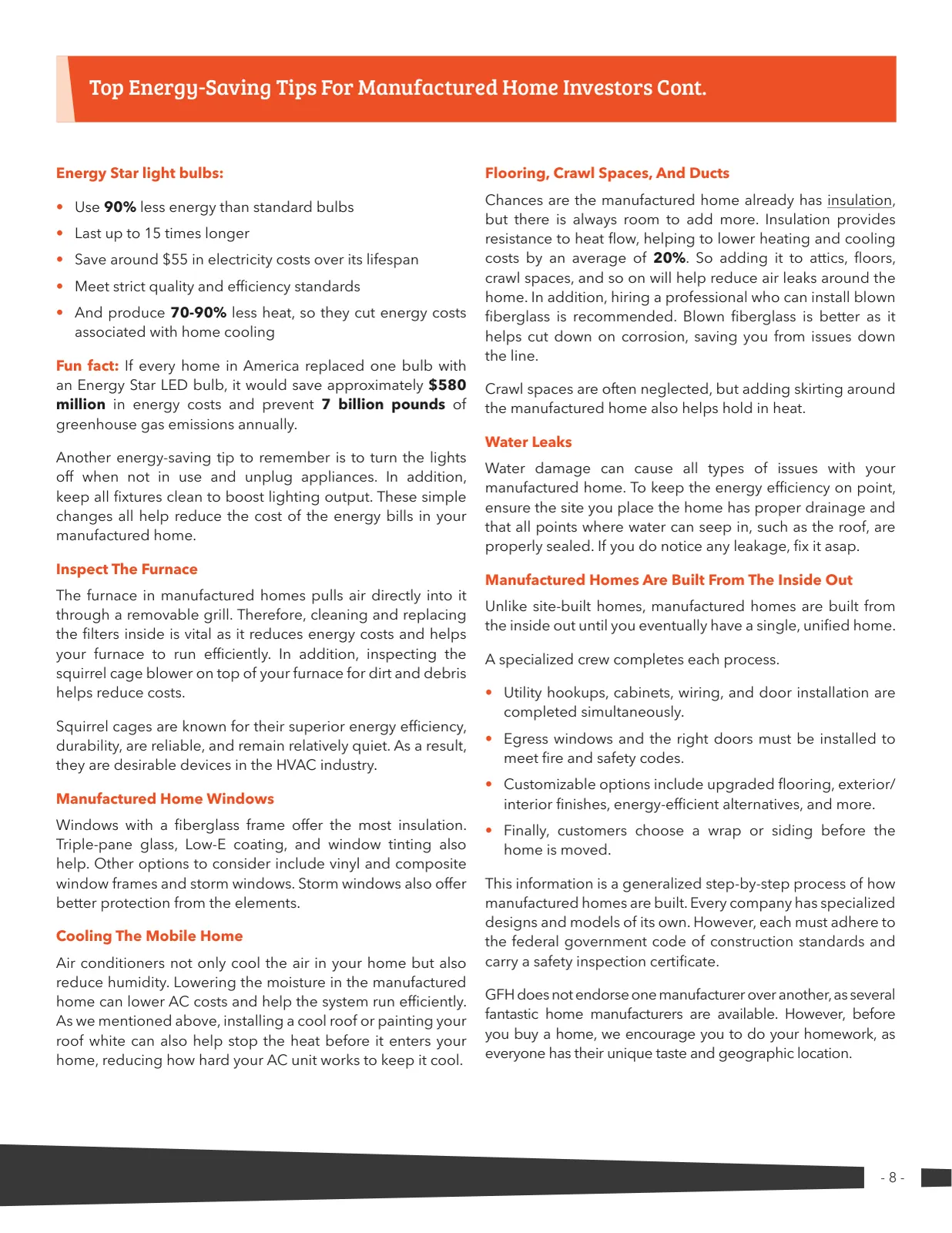 Page 8 of Manufactured Housing Review 2023 Q3