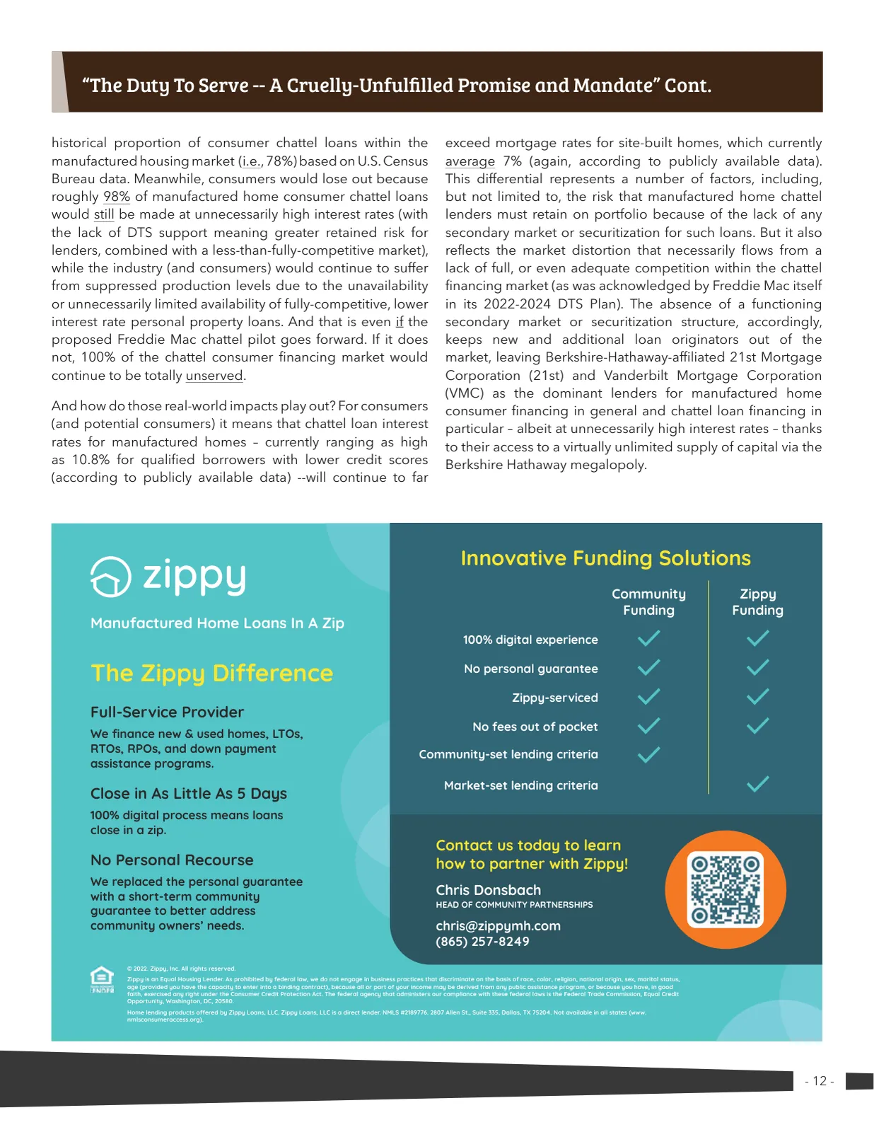 Page 12 of Manufactured Housing Review 2023 Q3