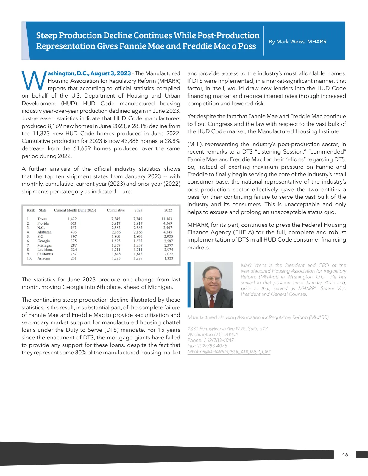 Page 46 of Manufactured Housing Review 2023 Q3