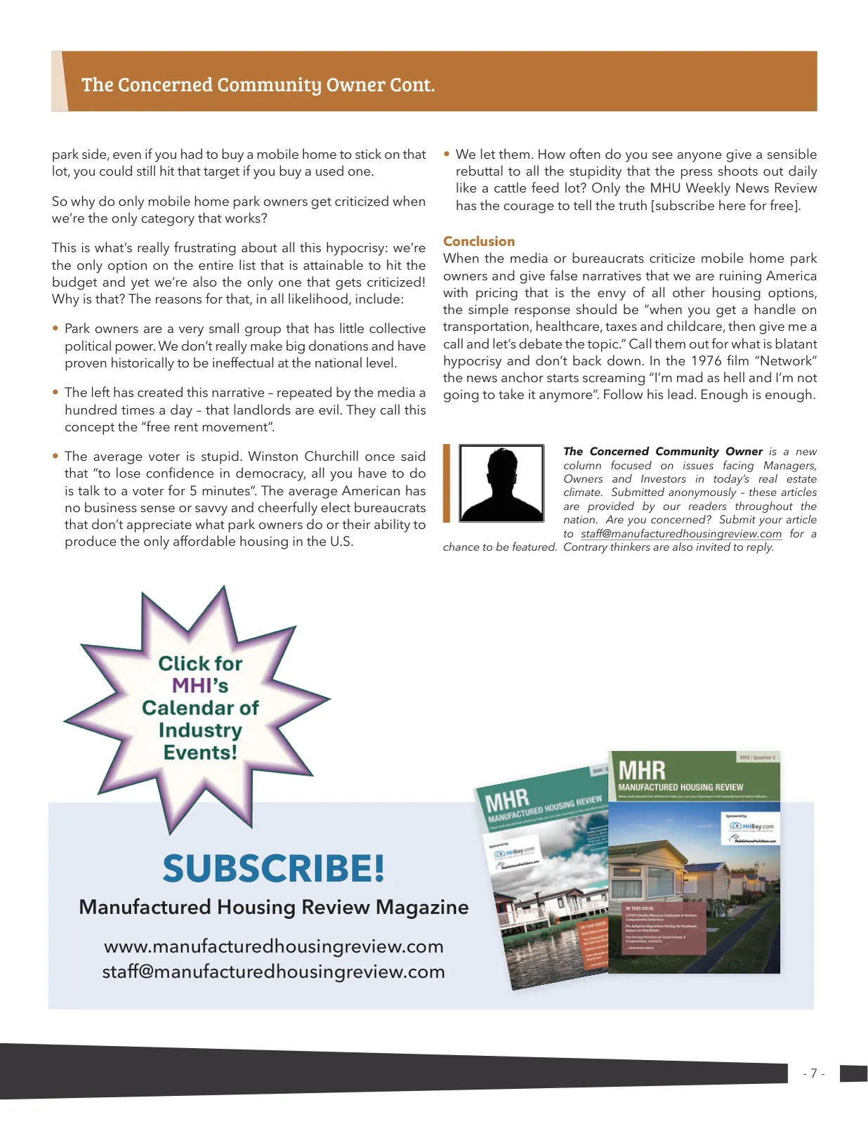 Page 7 of Manufactured Housing Review 2024 Q3