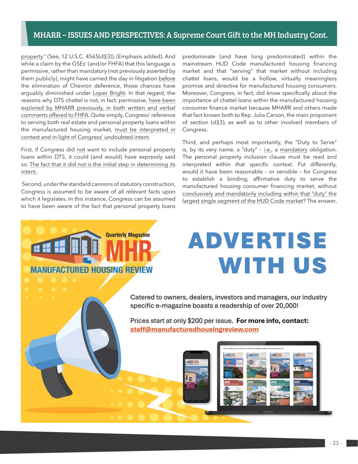 Page 23 of Manufactured Housing Review 2024 Q3