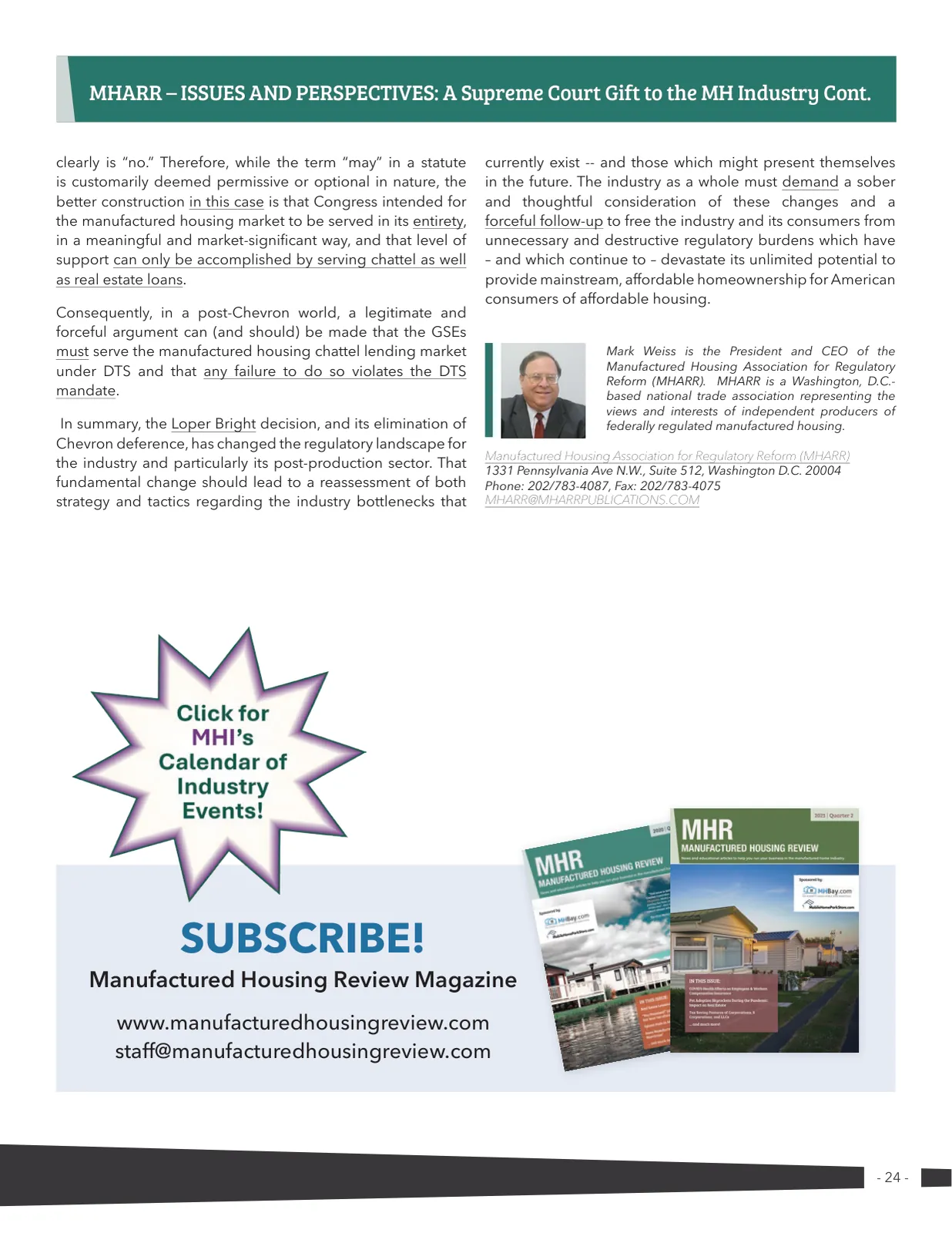Page 24 of Manufactured Housing Review 2024 Q3