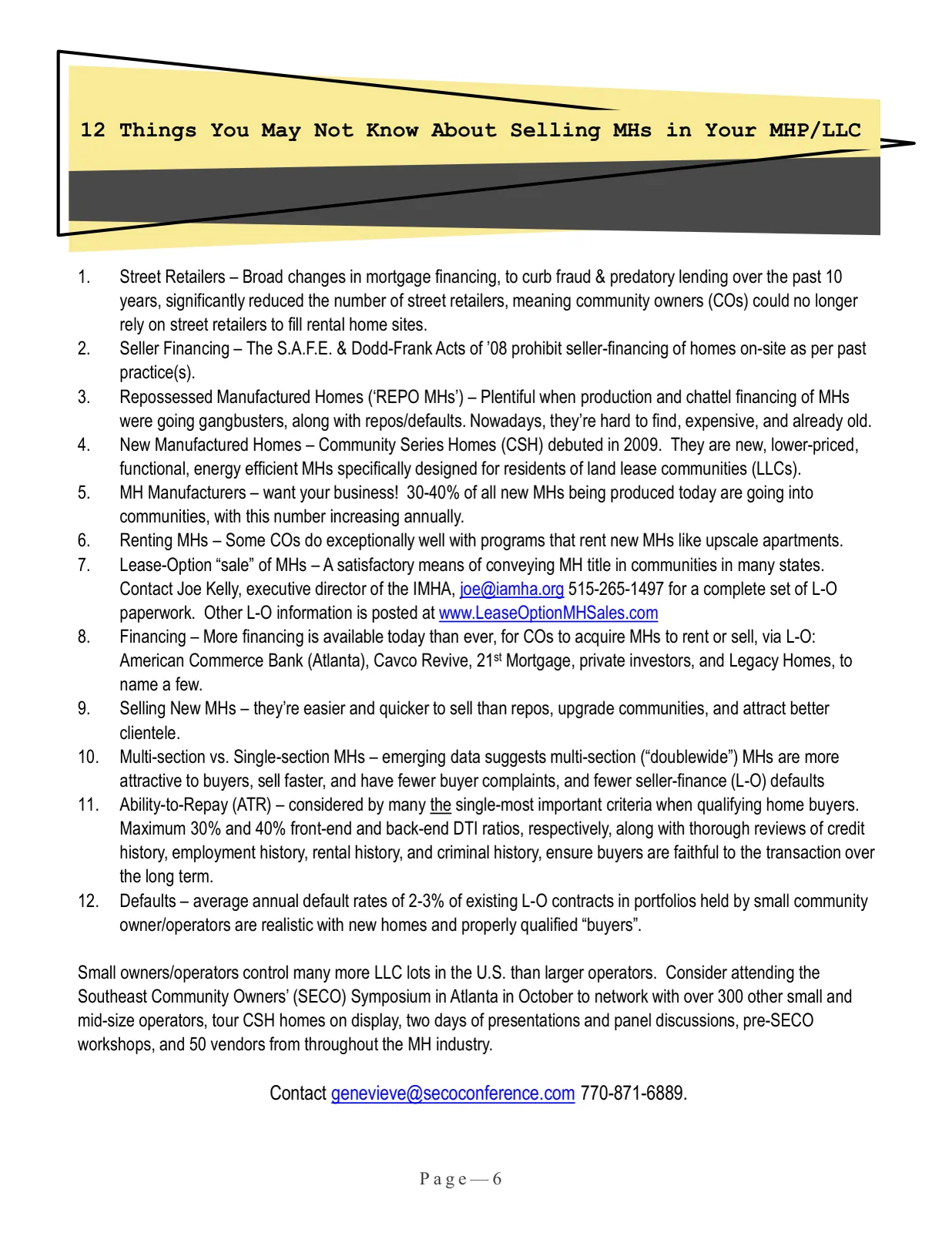 Page 6 of Manufactured Housing Review April 2017