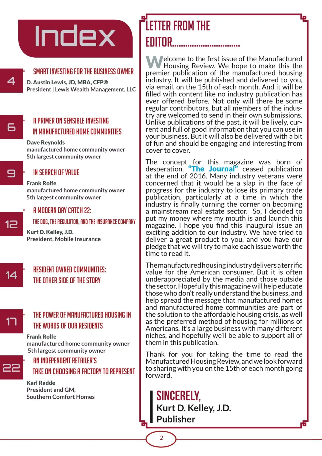 Page 2 of Manufactured Housing Review February 2017