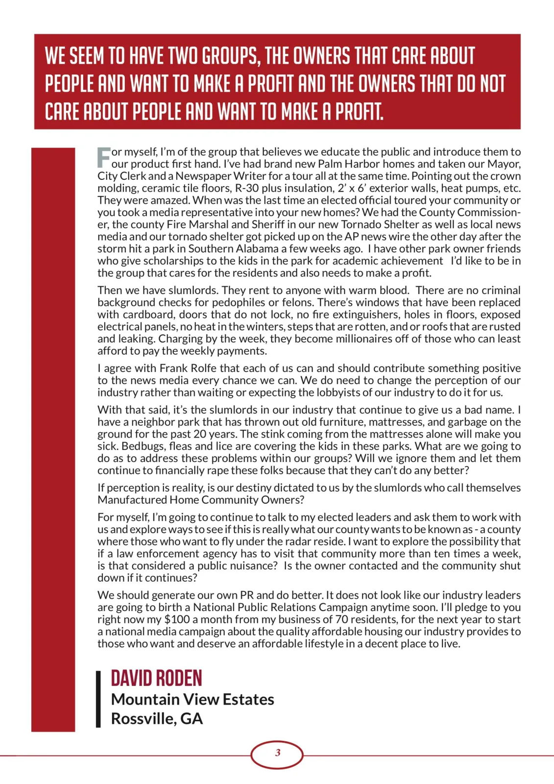 Page 3 of Manufactured Housing Review February 2017