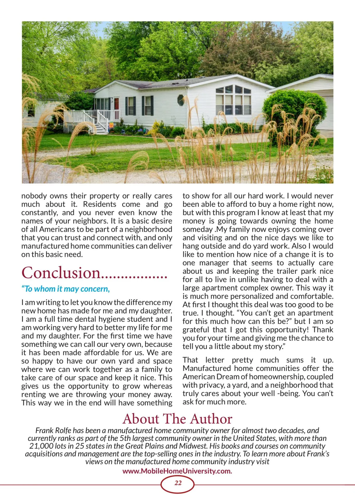 Page 22 of Manufactured Housing Review February 2017